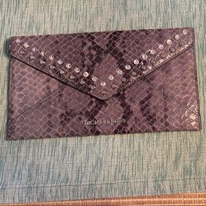 Michael Kors Blue Snakeskin Envelope Clutch